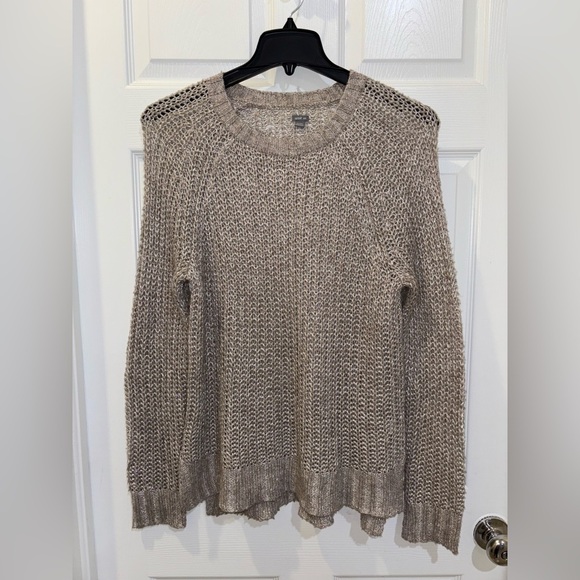 aerie Sweaters - AERIE Sheer Cable Knit Women's Cotton Blend Sweater Size M Gray Soft & Cozy